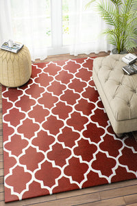 RED MOROCCAN HAND TUFTED CARPET by Imperial Knots - Image 2