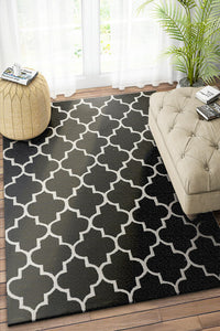 BLACK MOROCCAN HAND TUFTED CARPET by Imperial Knots - Image 2