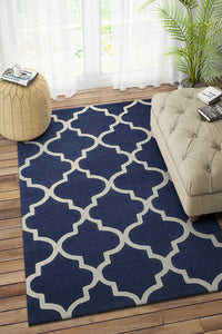 BLUE MOROCCAN HAND TUFTED CARPET by Imperial Knots - Image 2