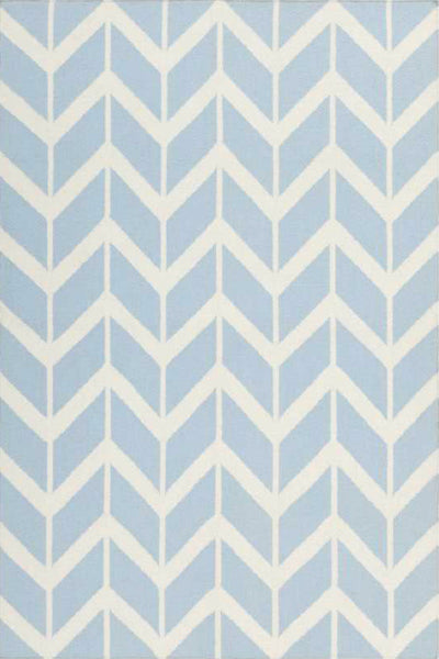 BLUE ZIG ZAG HAND TUFTED CARPET