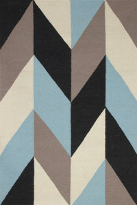 MULTICOLOR GEOMETRIC HAND WOVEN DHURRIE by Imperial Knots - Image 2