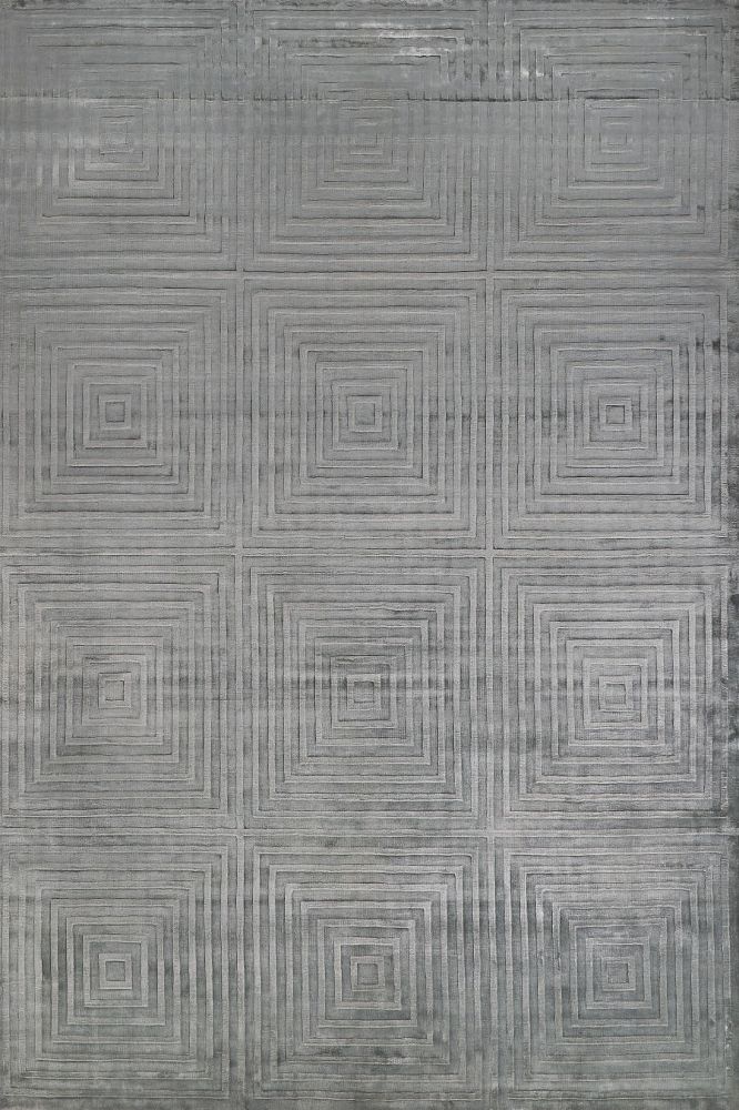 SILVER GREY SOLID HAND KNOTTED CARPET