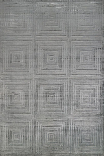 SILVER GREY SOLID HAND KNOTTED CARPET