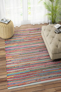 MULTICOLOR CHINDI HAND WOVEN DHURRIE by Imperial Knots - Image 2