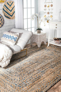 BEIGE GREY CHINDI HAND WOVEN DHURRIE by Imperial Knots - Image 2