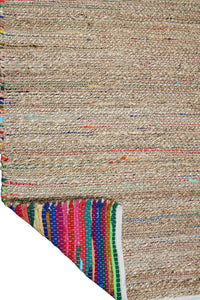 MULTICOLOR CHINDI JUTE HAND WOVEN DHURRIE by Imperial Knots - Image 7