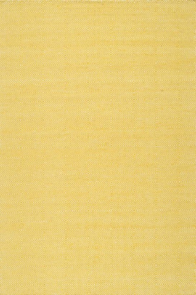 IVORY AND YELLOW KILIM HAND WOVEN DHURRIE