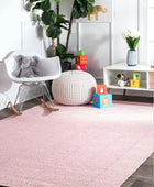 IVORY AND PINK KILIM HAND WOVEN DHURRIE
