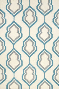 IVORY AND BLUE KILIM HAND WOVEN DHURRIE by Imperial Knots - Image 1