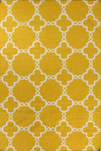 IVORY AND YELLOW HAND WOVEN DHURRIE by Imperial Knots - Image 1