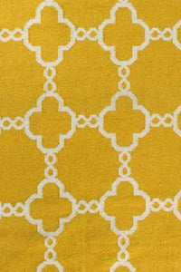 IVORY AND YELLOW HAND WOVEN DHURRIE by Imperial Knots - Image 2