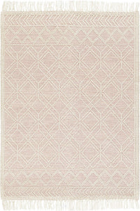 IVORY AND PINK KILIM HAND WOVEN DHURRIE by Imperial Knots - Image 1