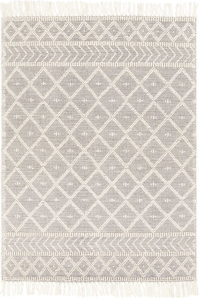 IVORY AND GREY KILIM HAND WOVEN DHURRIE