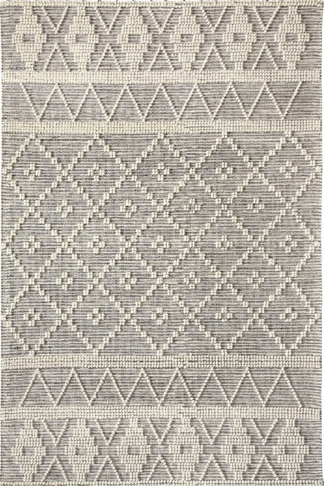 IVORY AND GREY KILIM HAND WOVEN DHURRIE