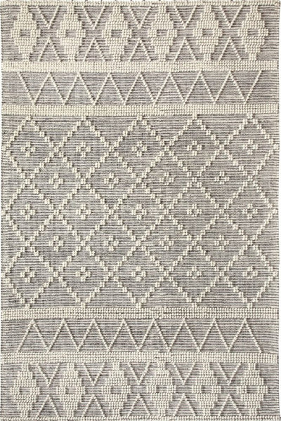 IVORY AND GREY KILIM HAND WOVEN DHURRIE