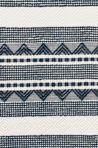IVORY AND BLUE KILIM HAND WOVEN DHURRIE by Imperial Knots - Image 3