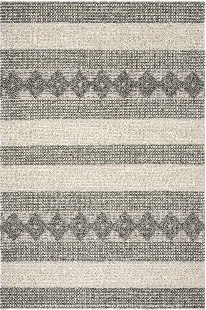 IVORY AND GREY KILIM HAND WOVEN DHURRIE