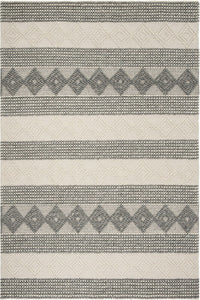 Ivory and grey kilim hand woven dhurrie wool hand-woven rug for living