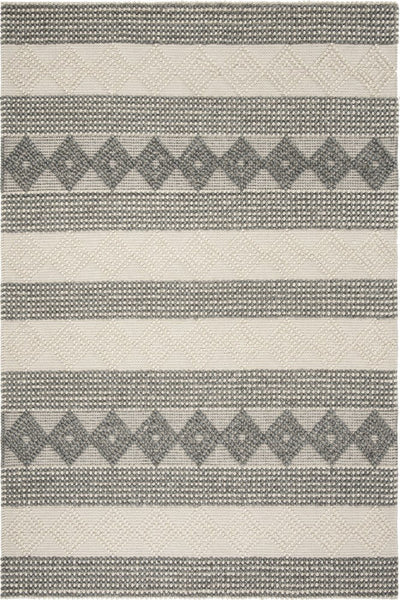IVORY AND GREY KILIM HAND WOVEN DHURRIE