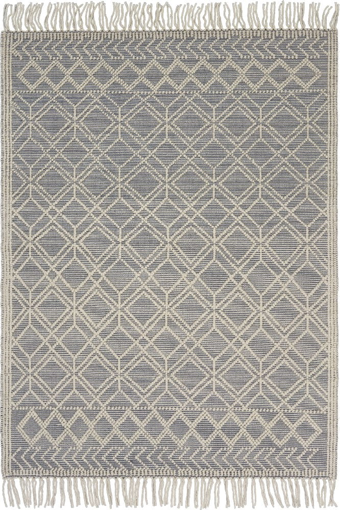 IVORY AND GREY KILIM HAND WOVEN DHURRIE