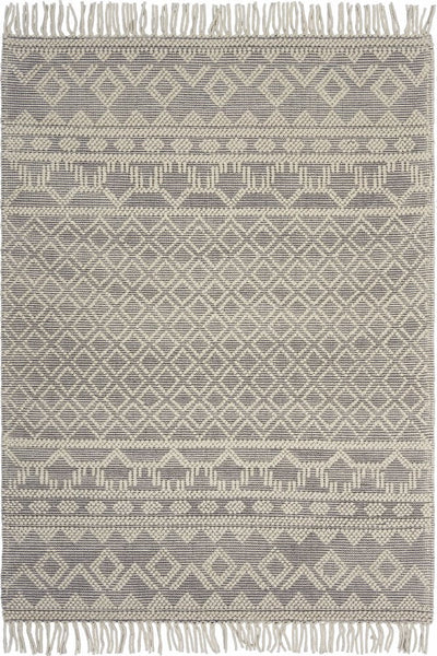 IVORY AND GREY KILIM HAND WOVEN DHURRIE