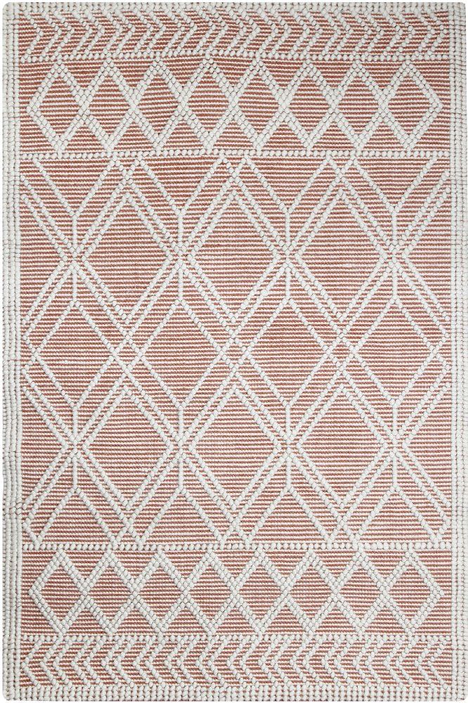 IVORY AND RUST KILIM HAND WOVEN DHURRIE