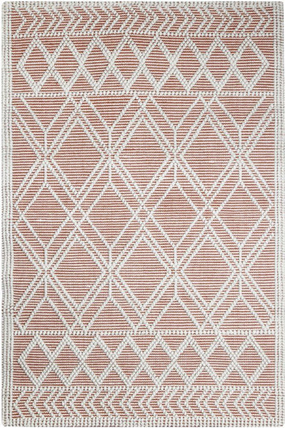 IVORY AND RUST KILIM HAND WOVEN DHURRIE