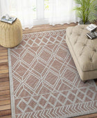 IVORY AND RUST KILIM HAND WOVEN DHURRIE