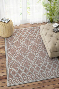 IVORY AND RUST KILIM HAND WOVEN DHURRIE by Imperial Knots - Image 2