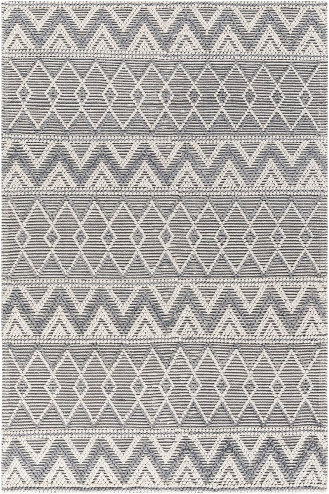 IVORY AND GREY KILIM HAND WOVEN DHURRIE