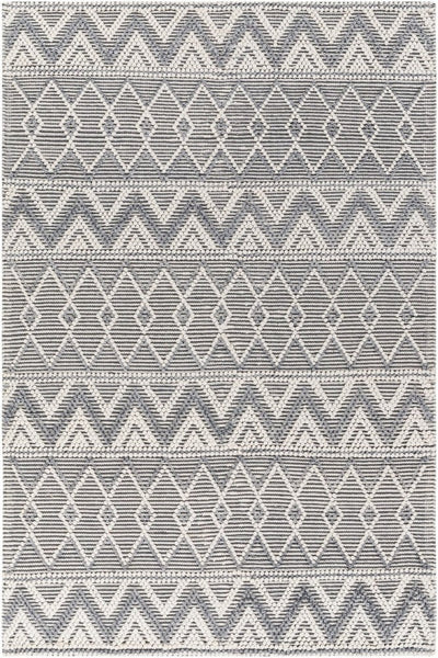 IVORY AND GREY KILIM HAND WOVEN DHURRIE