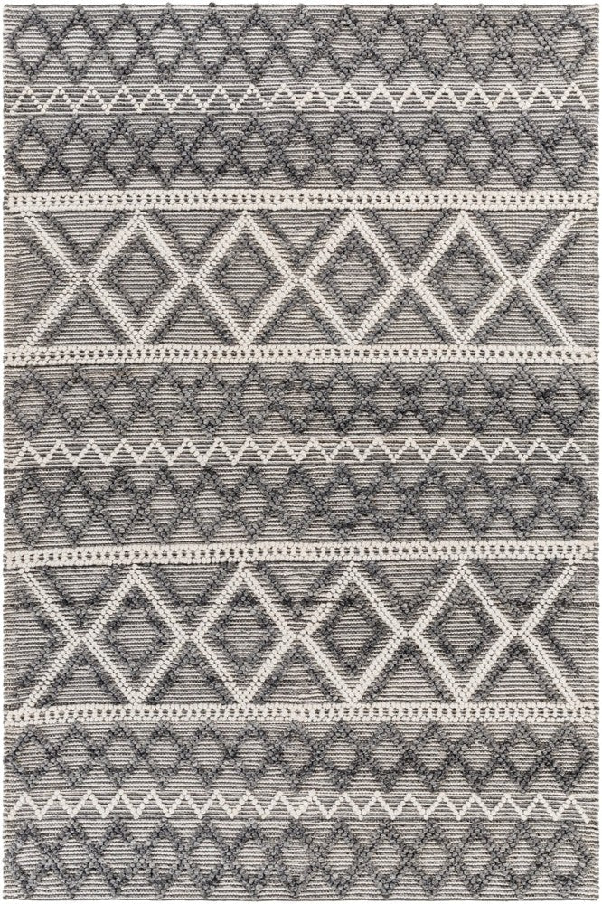 IVORY AND GREY KILIM HAND WOVEN DHURRIE