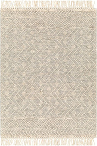 Ivory and black kilim hand woven dhurrie wool hand-woven rug for living