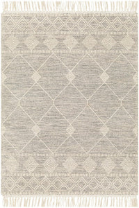 IVORY AND BLACK KILIM HAND WOVEN DHURRIE by Imperial Knots - Image 1