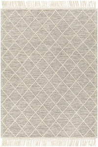IVORY AND BLACK KILIM HAND WOVEN DHURRIE by Imperial Knots - Image 1