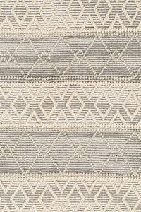 IVORY AND GREY KILIM HAND WOVEN DHURRIE by Imperial Knots - Image 2