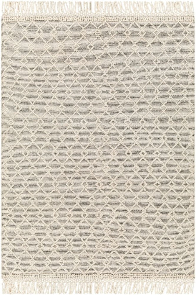 IVORY AND BLACK KILIM HAND WOVEN DHURRIE