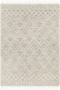 IVORY AND BLACK KILIM HAND WOVEN DHURRIE by Imperial Knots - Image 1