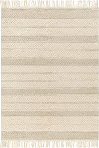 Ivory kilim hand woven dhurrie wool hand-woven rug for living room