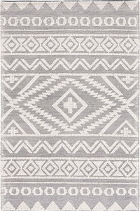 Ivory and black kilim hand woven dhurrie wool hand-woven rug for living