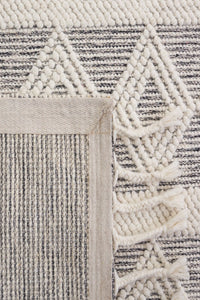 IVORY AND BLACK KILIM HAND WOVEN DHURRIE by Imperial Knots - Image 3