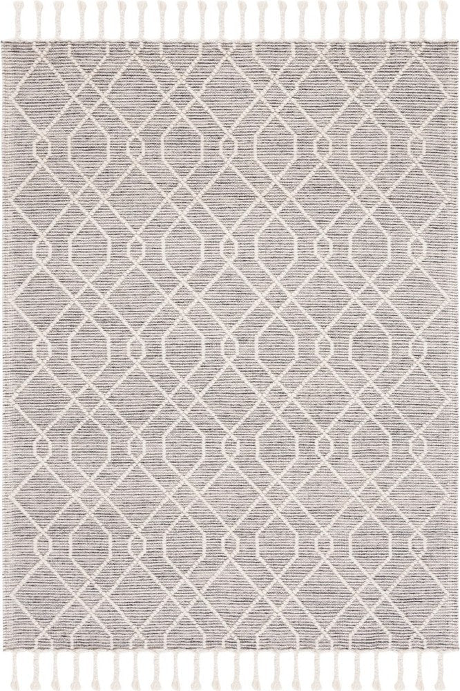 IVORY AND BLACK KILIM HAND WOVEN DHURRIE