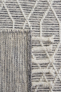IVORY AND BLACK KILIM HAND WOVEN DHURRIE by Imperial Knots - Image 3