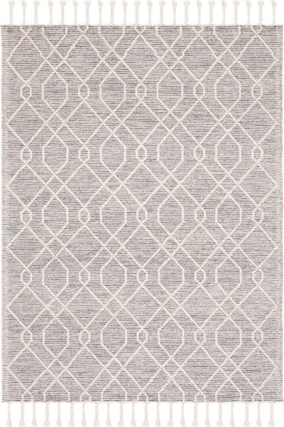 IVORY AND BLACK KILIM HAND WOVEN DHURRIE