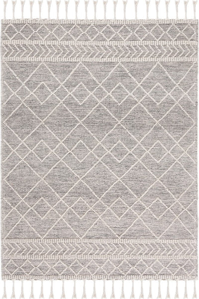 IVORY AND BLACK KILIM HAND WOVEN DHURRIE