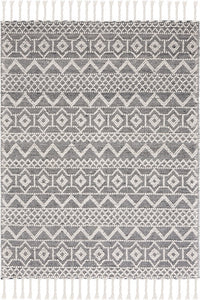IVORY AND BLACK KILIM HAND WOVEN DHURRIE by Imperial Knots - Image 1