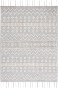 IVORY AND BLUE KILIM HAND WOVEN DHURRIE by Imperial Knots - Image 1