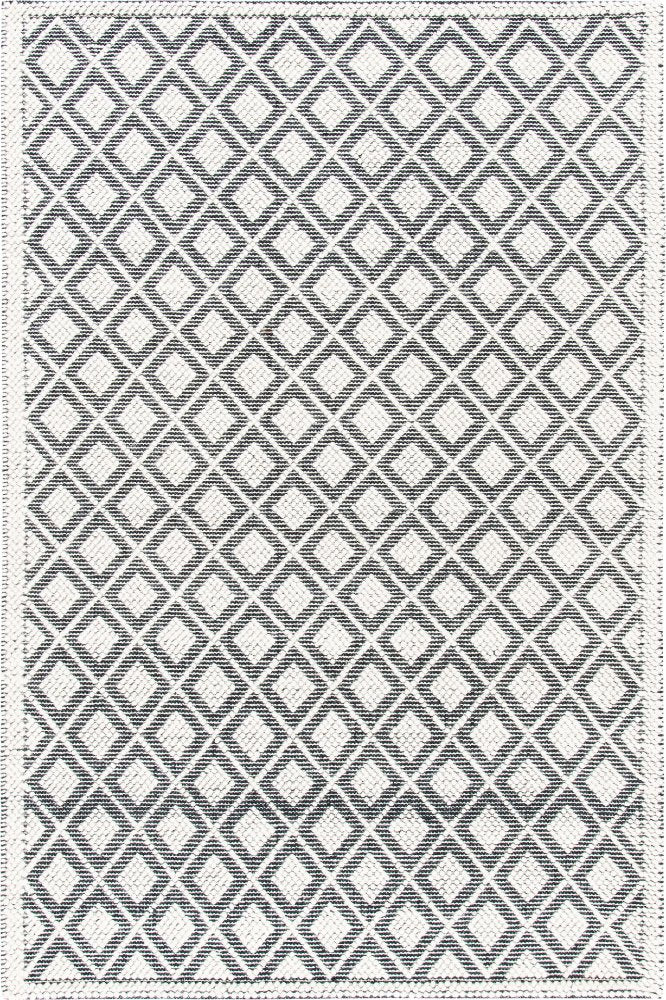 IVORY AND BLACK KILIM HAND WOVEN DHURRIE