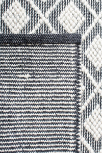 IVORY AND BLACK KILIM HAND WOVEN DHURRIE by Imperial Knots - Image 3