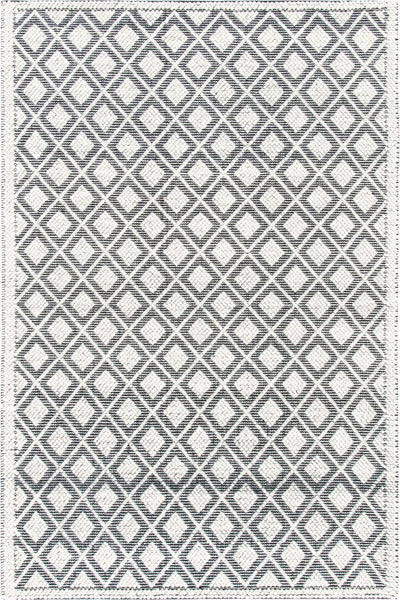 IVORY AND BLACK KILIM HAND WOVEN DHURRIE